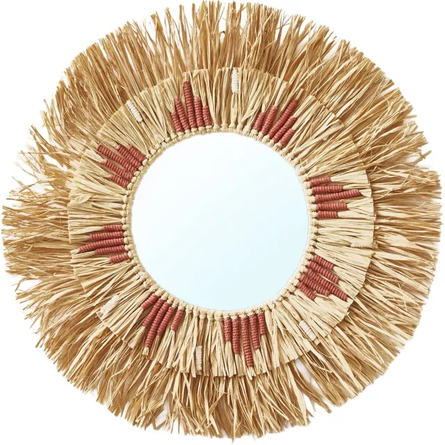 vertbaudet Ronde raffia spiegel Roze