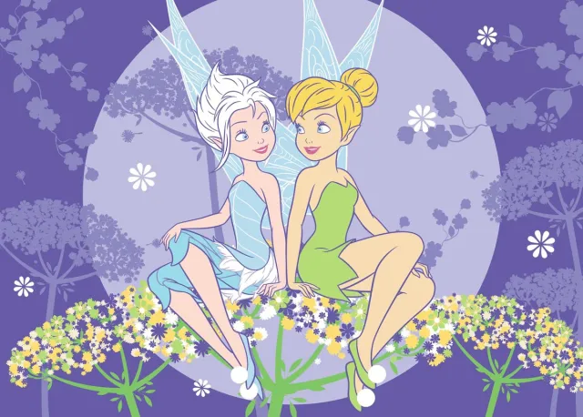 Associated weavers Tapijt Fairies - Tink & Periwinkle Paars