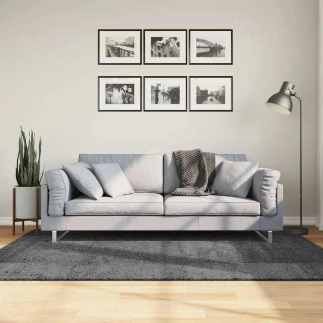 vidaXL Vloerkleed OVIEDO laagpolig 140x200 cm antracietkleurig, foto 2