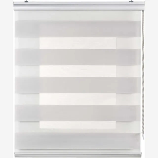 Storesdeco Premium Duo rolgrodijn met aluminium afwerking, Lichtgrijs 80x250 cm Grey Light