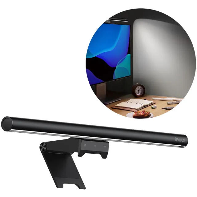 Baseus Monitorlamp - Bureaulamp LED - Dimbaar - Touch bediening - Verstelbaar - Instelbare kleurtemperatuur - Zwart