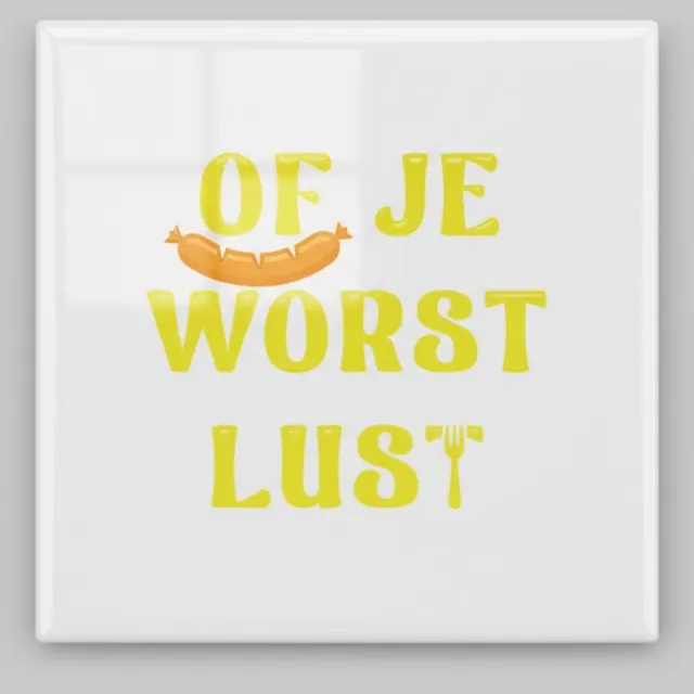 Nevolis “Of Je Worst Lust” Grappige Nederlandse Spreuk Keramische Tegel – 15×15 cm Humor Keuken- & Woondecoratie Multi Color
