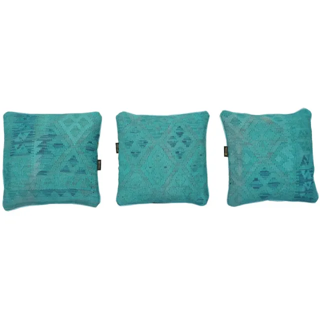 Zargar Rugs Turquoise Kelim Kussenhoes Blue