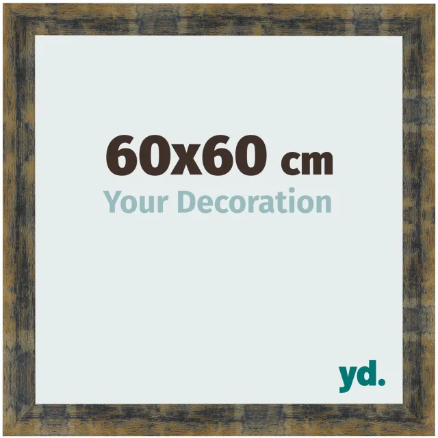 yd. Your Decoration - Fotolijst 60x60 cm - MDF - Blauw Goud Gemeleerd - Pisa