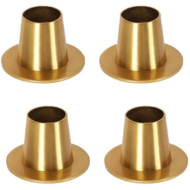 WiseGoods Premium Ijzeren Kaarsenhouder - 4 Stuks Theelichthouder - Decoratie Bruiloft Valentijnsdag & Kerst - Woondecoratie Goud