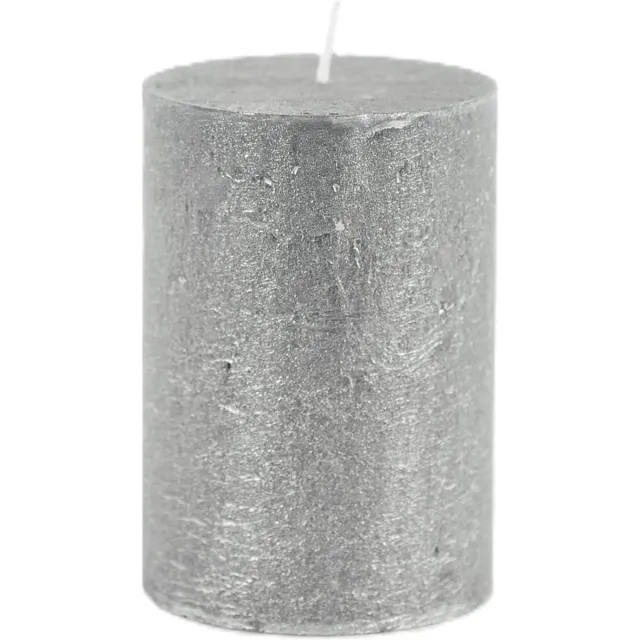 Rasteli Luz Your Senses Stomp Kaars Zwart-Black Silver D 7 cm H 10 cm Per 2 Stuks Zilver