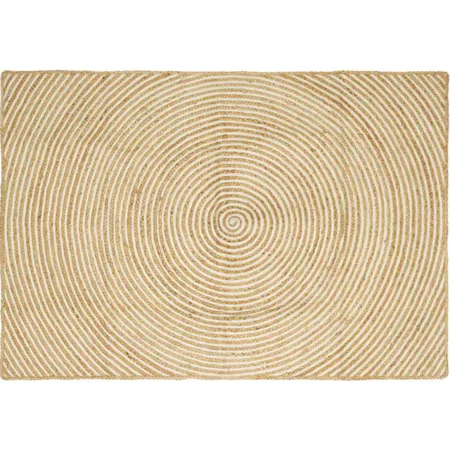 vidaXL Gebied Tapijt Natuurlijk en Wit 120 x 170 cm Jute