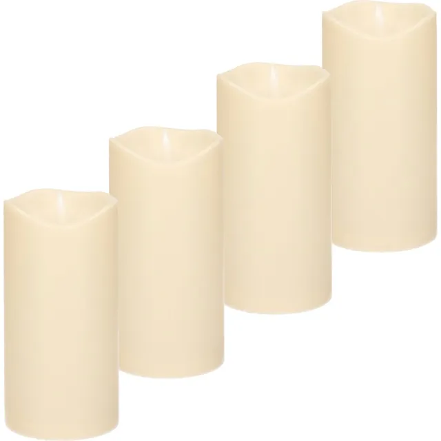Cepewa LED Stompkaars - 4x - ivoor - 15 cm - met timerfunctie - Ledkaarsen - Kaarsen Wit