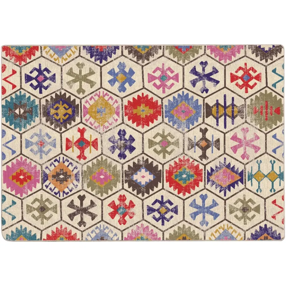 vidaXL Vloerkleed wasbaar 160x230 cm meerkleurig
