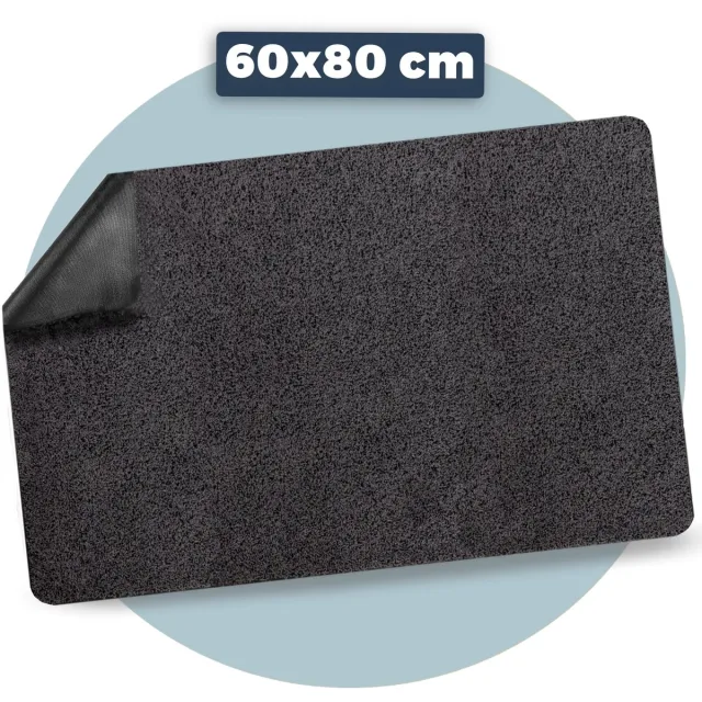 Pasper Deurmat binnen droogloopmat - 60 x 80 cm - Grijs - zonder boord - Gemaakt in België - Wasbaar - Deurmatten