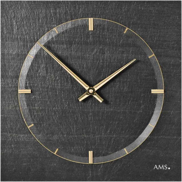 AMS Wandklok Leisteen - Aluminium 9516 Zwart