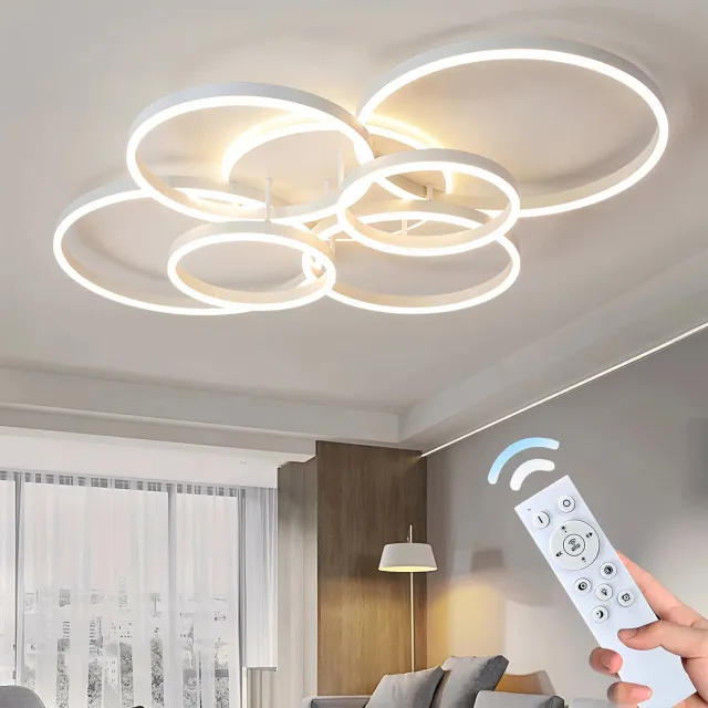 Gudalio Plafondlamp - LED - Afstandsbediening - 6 Ringen - Wit