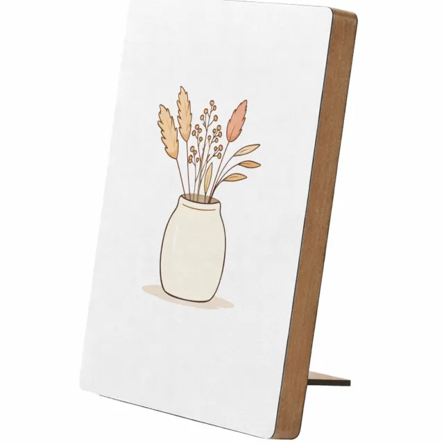 Mr Cadeautjes Glasframe/MDF 12,7 x 17,8 - design Een minimalistisch botanisch tekstontwerp met een warm thuis | cadeau Wit