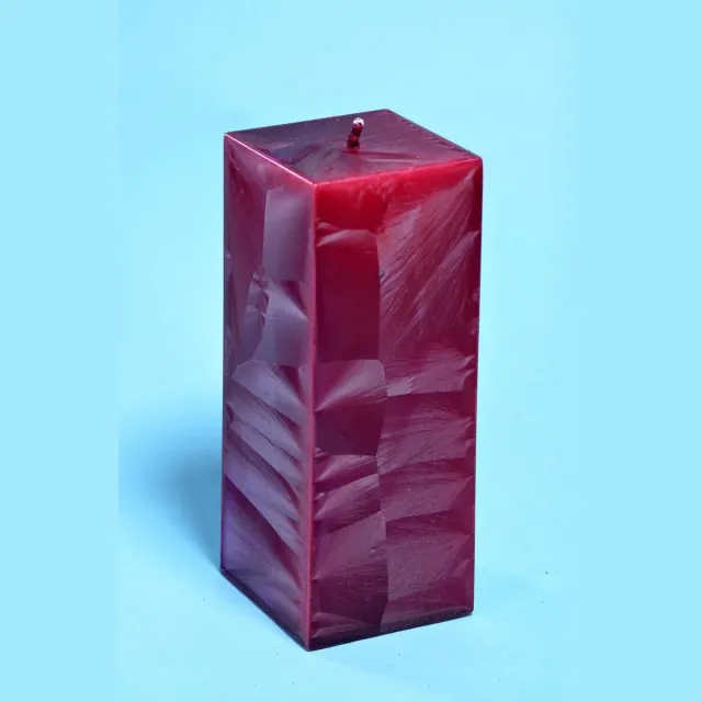 MilaNNE Candles by Milanne Kwadrant design figuurkaars - Bourdeaux Rood - 16 cm BOREDAUX ROOD