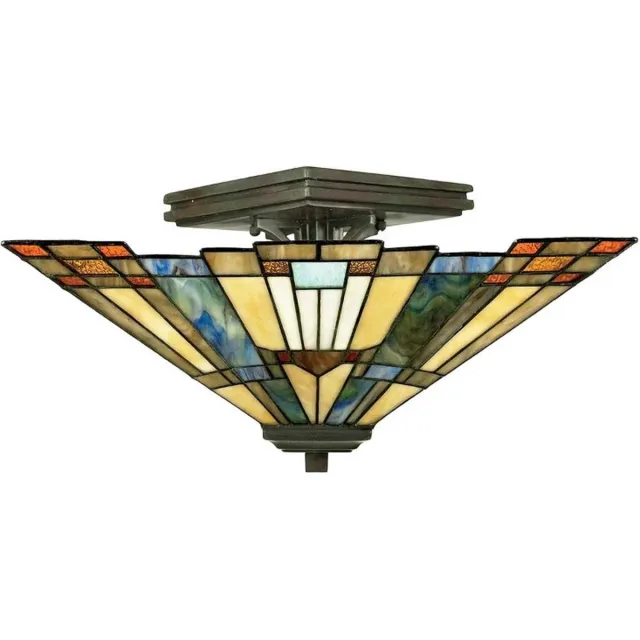 Steady Lighting Bohemian Plafondlamp - Steady Lighting - Glas - Bohemian - E27 - L: 35.6cm - Voor Binnen - Woonkamer - Eetkamer - Brons