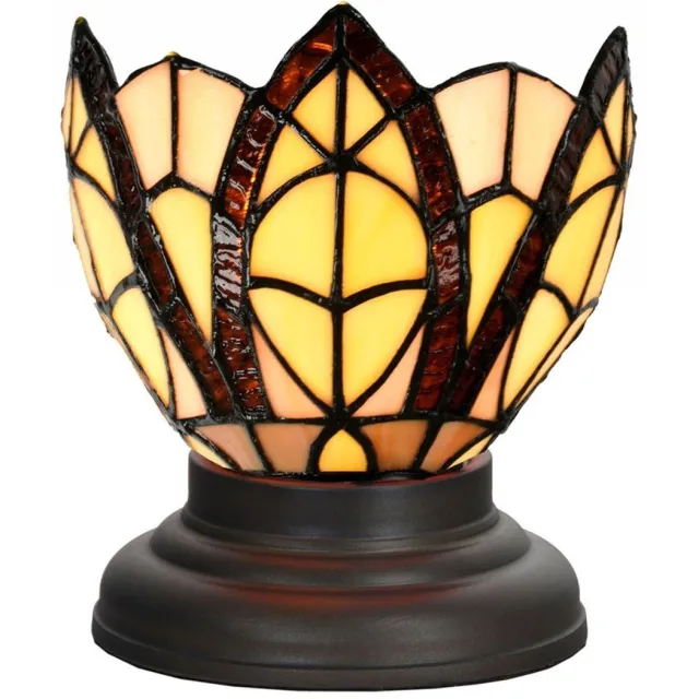 Coloured by Art Tiffany Lage Tafellamp Flow Souplesse Small - Art Deco Trade Bruin