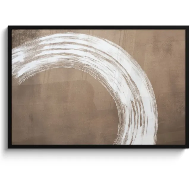 FrameYourWall Poster in lijst - Fotolijst 120x80 cm - Posters - Verf - Bruin - Japandi - Posterlijst zwart - Decoratie - Wanddecoratie woonkamer - Muurdecoratie slaapkamer Japandi - Cirkel
