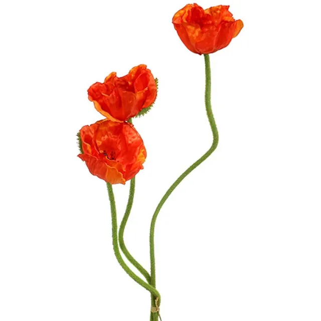Viana Klaprozen kunst kunstbloemen oranje 58cm–74cm 3st