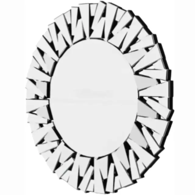 Bolt Edge Wandspiegel - Voor Badkamer of Woonkamer - Unieke Sunburst Decoratieve Spiegel - 80 cm Zilver Afgeschuind Glas Accent Spiegel