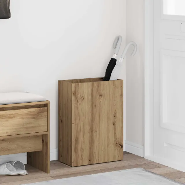 vidaXL Paraplu Standaard Artisan Eiken 40 x 20 x 55,5 cm Bewerkt hout Bruin