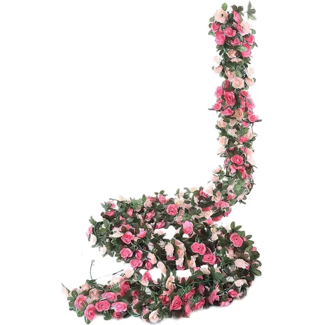 Famanu 6 Stuks kunstkersenbloesemtakken - 40 cm - roze kunstbloemen - lentedecoratie - kersenbloesemboom - kunstplanten - perzikbloemen - stengels - zijden bloemen voor feest - kantoor - vaas