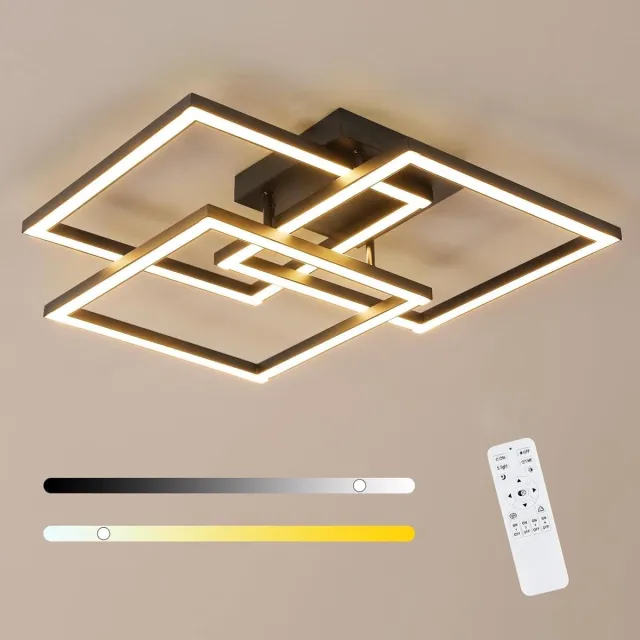 Haobosic Driehoekige LED - Plafondlamp - Zwart - Dimbare Verlichting - 40W 220V Black