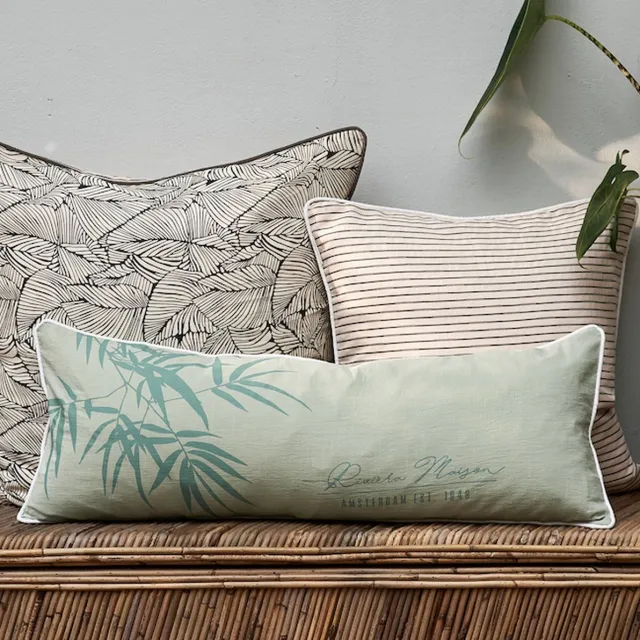 Riviera Maison Botanical Bamboo Leaves PC 80x30 groen