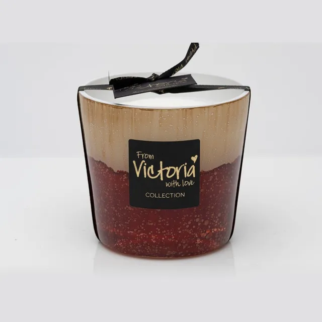VICTORIA WITH LOVE BY PHILLINE.BE Victoria with love kaars - Lava Red - geurkaars red-roest