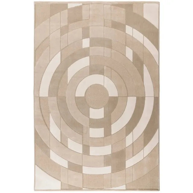 Dutch XXL Modern Vloerkleed | Tapijt | Bergamo | Grafisch | Beige | 80x150 cm
