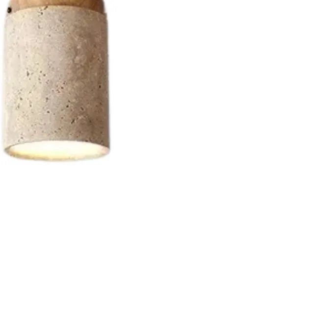 Calmáe Japandi Living - Plafondlamp - Plafonnière - Wabi Sabi - Marmer - Travertijn - Woonkamer, toilet, slaapkamer - Lamp - Lichthout Bruin