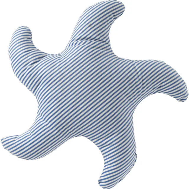 J-Line kussen Zeester Gestreept - polyester - blauw/wit