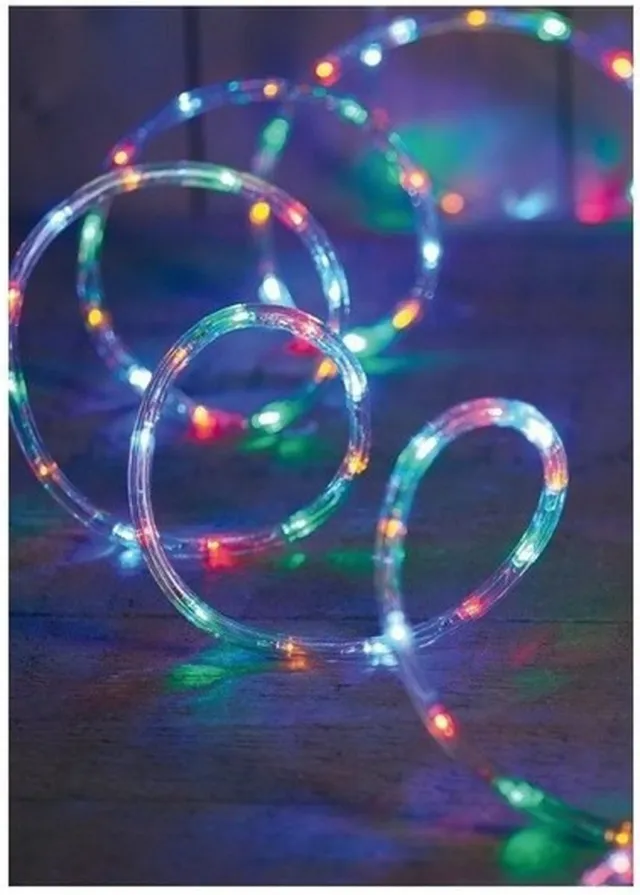 Anna's Collection 2x Kerst verlichting lichtslang 216 lampjes gekleurd 9 mtr - Voor binnen en buiten gebruik - Slangverlichting - Lichtsnoer - Kerstversiering
