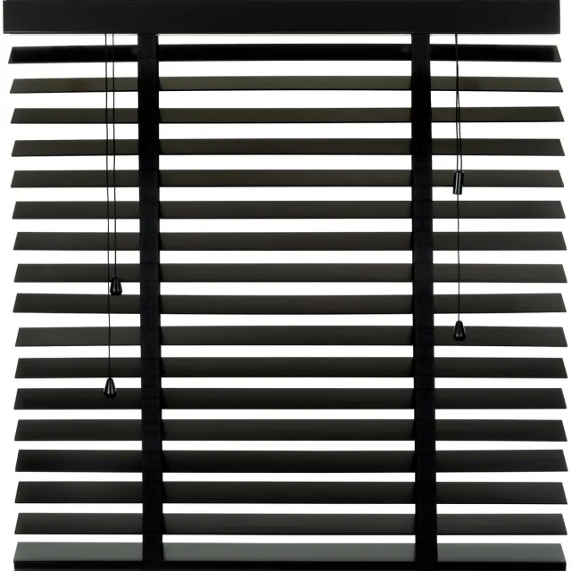 Dutchblinds Houten Jaloezieën - 50mm - Zwart - 50 x 250 cm - Breedtematen van 40 t/m 300 cm