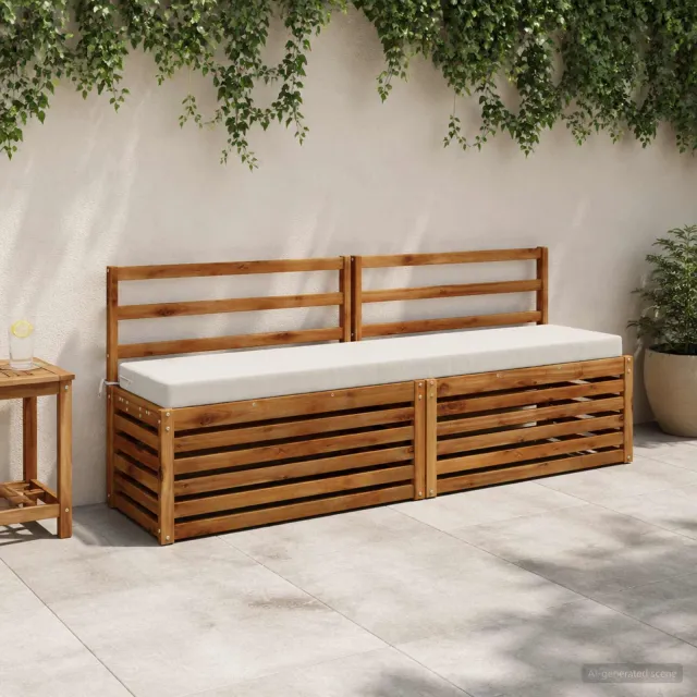 vidaXL Bank Kussens SOEST 2 st 100% Polyester Wit 170 x 40 x 8 cm