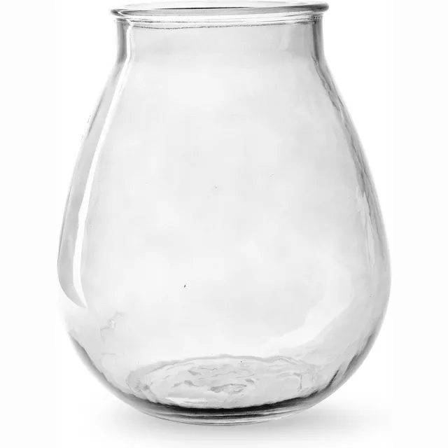 Jodeco Bloemenvaas druppel vorm - helder/transparant glas - H28 x D24 cm