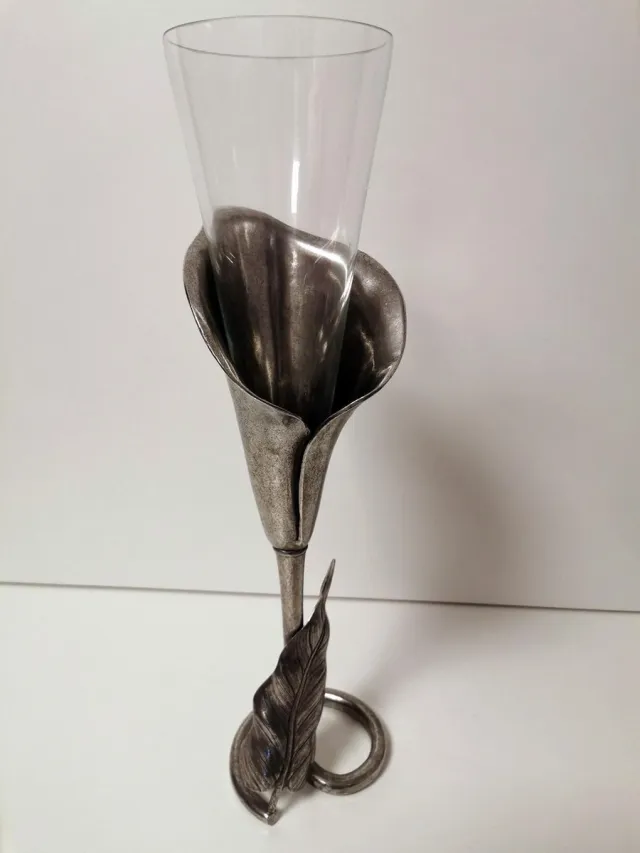 Vaas - Kristal - Kurz Edeltin - 45cm . zilver.