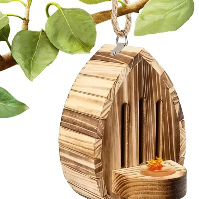 KZQ Houten Multifunctioneel Vlinderhuisje Voor Tuin, Terras, Balkon En Gazon – Natuurlijke Tuindecoratie Natuurlijke houttint
