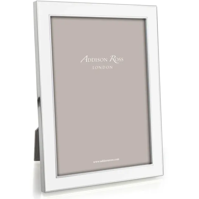 Addison Ross 15mm zilver boord / enamel fotokader 13x18cm wit / zilver