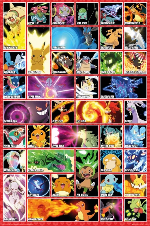 Pokémon Pokemon Poster 3 - Moves Multi color