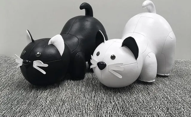 Zuny Katten-Set-Boekensteunen Zwart en Wit