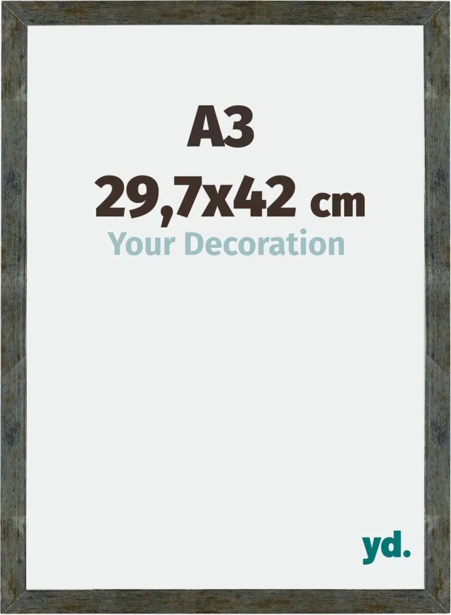 yd. Your Decoration - Fotolijst A3 29,7x42 cm - MDF - Blauw Goud Gemeleerd - Mura