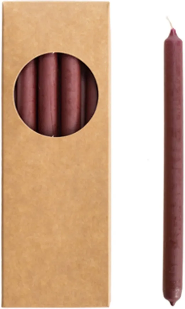 Rustik Lys potloodkaarsjes in de kleur Aubergine Ø 1,2 x 17,5 cm 20 stuks