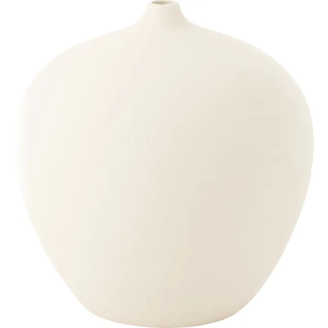 J-Line vaas Fles Cassia - keramiek - wit - Ø 35 cm