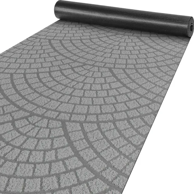 ANRO Tapijtloper Davis Grijs 500x50cm – Velours Gangloper Antislip Keukenloper Hal Op