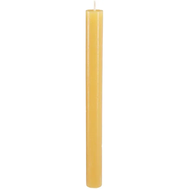 Viana Effen gekleurde taps toelopende kaarsen, honingkleur, 22×240 mm, 12 st geel