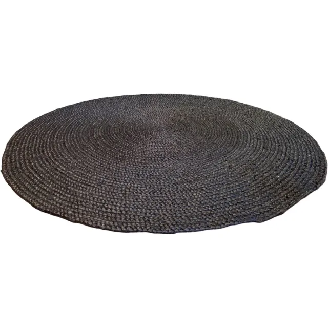 Rocaflor Vloerkleed-jute-zwart-rond-ø150cm