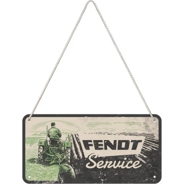 Nostalgic Art Merchandising Metalen Wandbord (Hangbord) Fendt Service - 15 x 20 cm met koord multi
