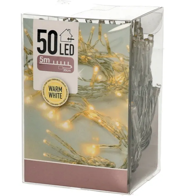 Www.kerstxl.nl KerstXL Kerstverlichting - 5m - 50 LED's - op batterij - Warm Wit