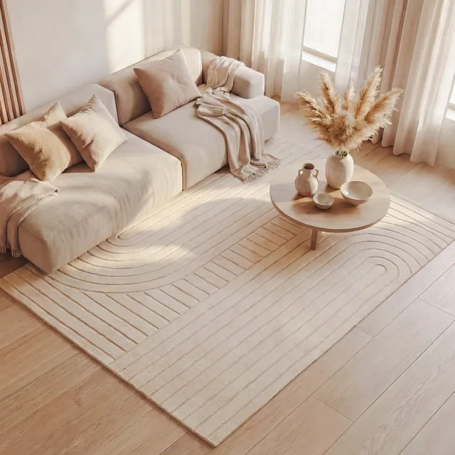 Fraai Scandinavisch vloerkleed - Charm Arches Beige - 230x330cm