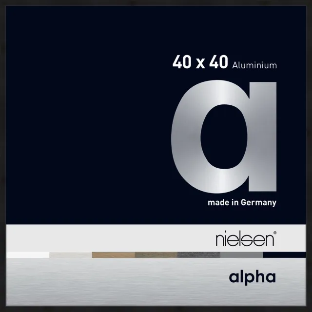 Nielsen Alpha Aluminium Wissellijst Black Matt 40x40cm Matzwart